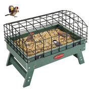 kingsyard front view caged platform feeder showing protected tray for small birds