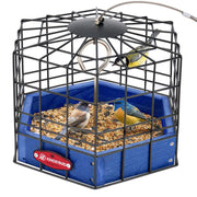 Kingsyard front view caged platform showing squirrel-resistant design and easy access