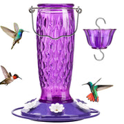 Kingsyard front view feeder showing colorful glass and outdoor appeal, attracts hummingbirds