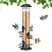 Kingsyard front view hanging feeder showing six ports and tidy silhouette for easy viewing