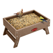 Kingsyard front view of elevated tray showing feeding surface benefit