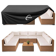 Kipiea front view of cover protecting patio set, safeguards furniture from elements
