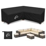 Kipiea front view covered sectional showing full-fit protection and weather resistance