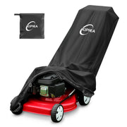 Kipiea front view covering a push mower for full weather protection