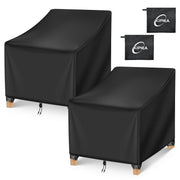 Kipiea front view of covers protecting patio chairs, showing full coverage benefit