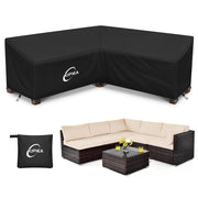 Kipiea front view of V-shaped sectional cover protecting furniture