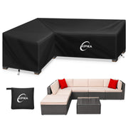 Kipiea cover front view showing full left-facing protection, keeps sectional dry