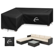 Kipiea left-facing sectional front view showing full patio protection