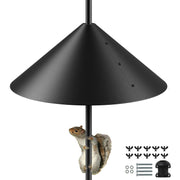 KITVONA front view showing full 19-inch metal baffle protecting feeder