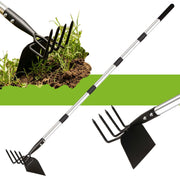 KLDOLLAR front view of long hand cultivator showing dual head efficiency