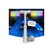 klleyna front view of fountain showing dual sprayers and housing, enhances pool aesthetics