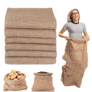 Kmise burlap sacks front pack showing six reusable sacks for events benefit durability