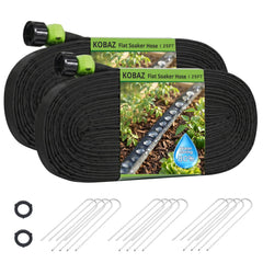 KOBAZ soaker hose front packaging showing kit contents and benefits