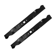 KOFINAM front view of two 21 inch blades showing fit for 21 inch decks and quick replacement