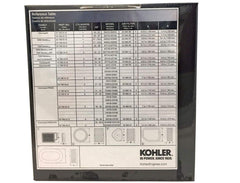 Close-up of Kohler air filter oil bottles and spark plugs, clear view for correct replacement