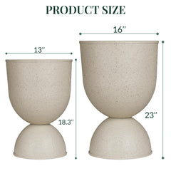 KOL planters placed on a porch with greenery, showing how they enhance outdoor entry appeal