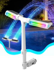 Kompoll front view showing floating fountain and integrated LED light for ambience