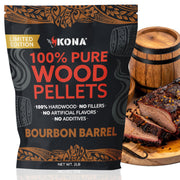 Kona bourbon barrel front bag showing resealable packaging and branding benefit of freshness