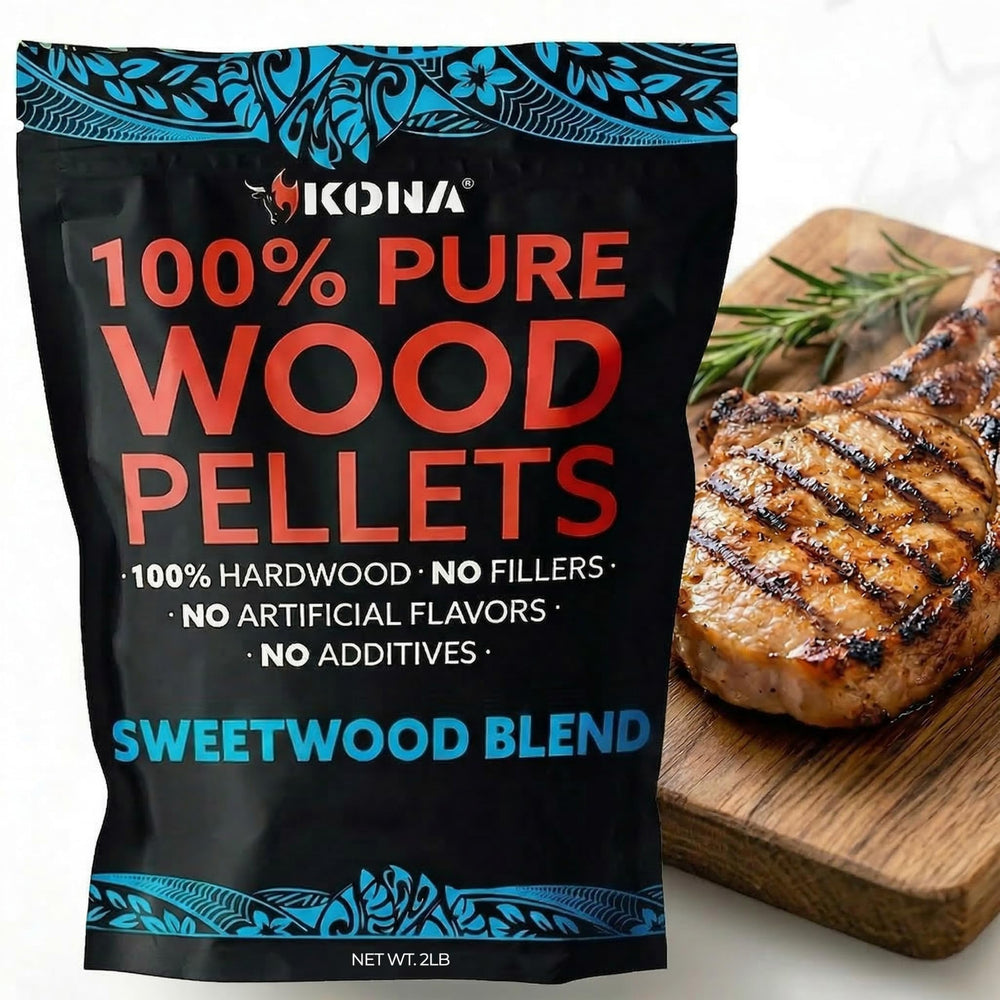 Kona front bag showing 2 lb resealable packaging and clear branding for convenience