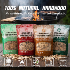 KORELION WOOD open bag spilling chips showing chip size benefit: ready-to-use
