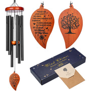 KOSSLY front view of packaged 32 inch sympathy wind chimes showing gift-ready box and chime