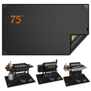 koymiley front view under grill mat protecting deck from grease