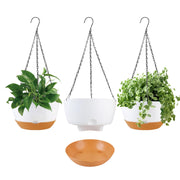 KPUVX front view of white hanging planter showing clean modern styling and space for plants