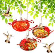 KRISININE front view glass hummingbird feeder showcasing shape and color, attractive for birds