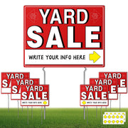 Kuco front view of large yard sale sign showing bold red attention area