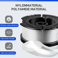 Kudoosen spool installed on Black+Decker trimmer head demonstrating fast replacement