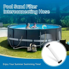 KUMATER hose installed on a sand filter pump showing restored flow and suction benefit