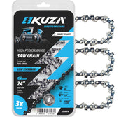 KUZA front packaging showing 24-inch chain and three-pack benefit