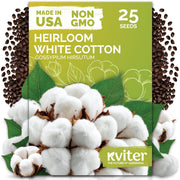 KVITER front packaging showing 25 white cotton seeds, clear product view and credibility