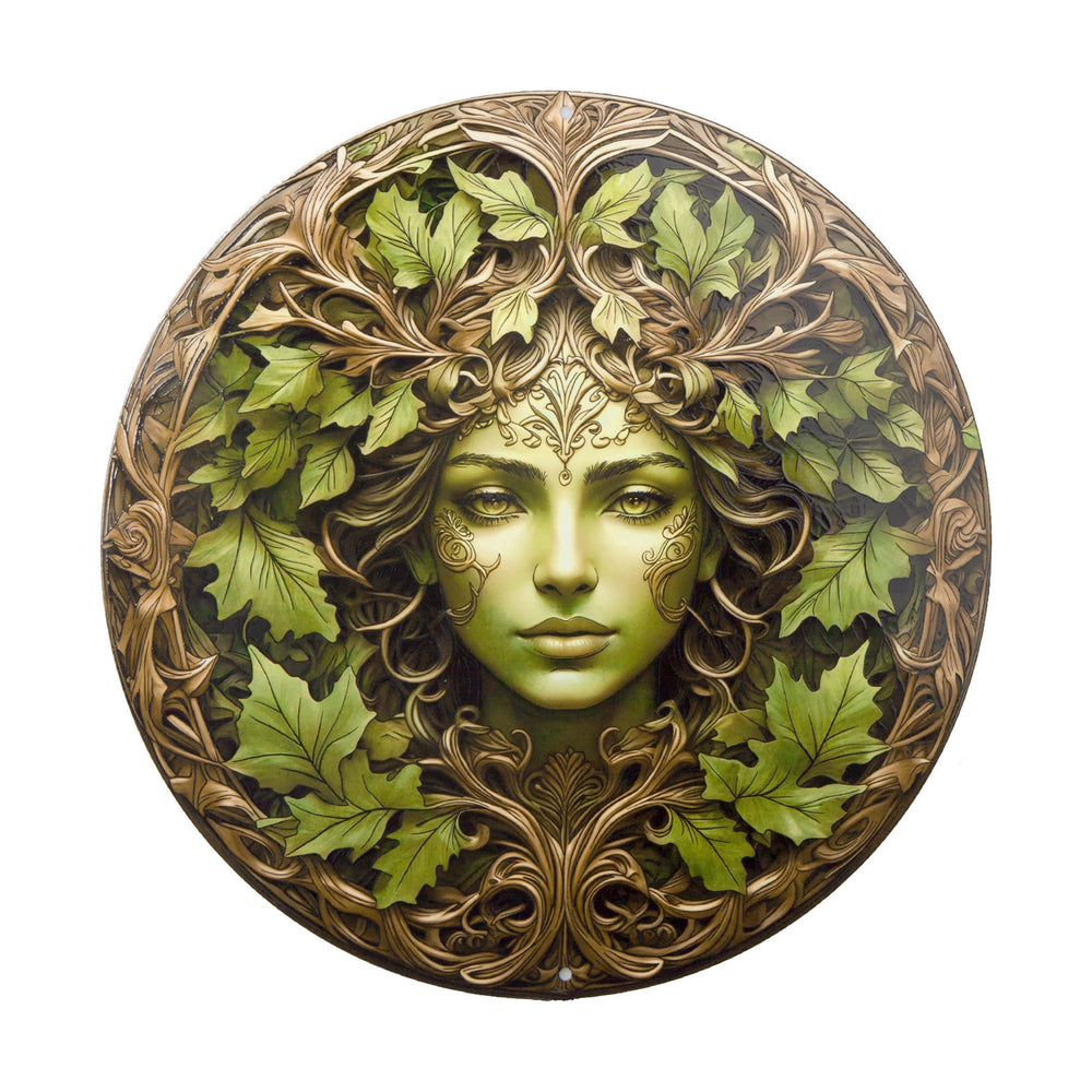 KVTTOZA front view of tree woman plaque showing decorative silhouette and curb appeal