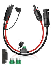 KYN Design front view of MC4 to SAE adapter cable showing connectors and length, reliable conversion