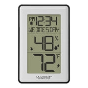 La Crosse Technology front display showing temperature and humidity for quick checks