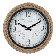 La Crosse Technology front view showing rope frame and clear dial, enhances coastal decor