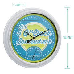 La Crosse Technology close-up of colorful Margaritaville dial for vibrant decor