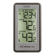 La Crosse Technology front display showing temperatures and time for quick monitoring