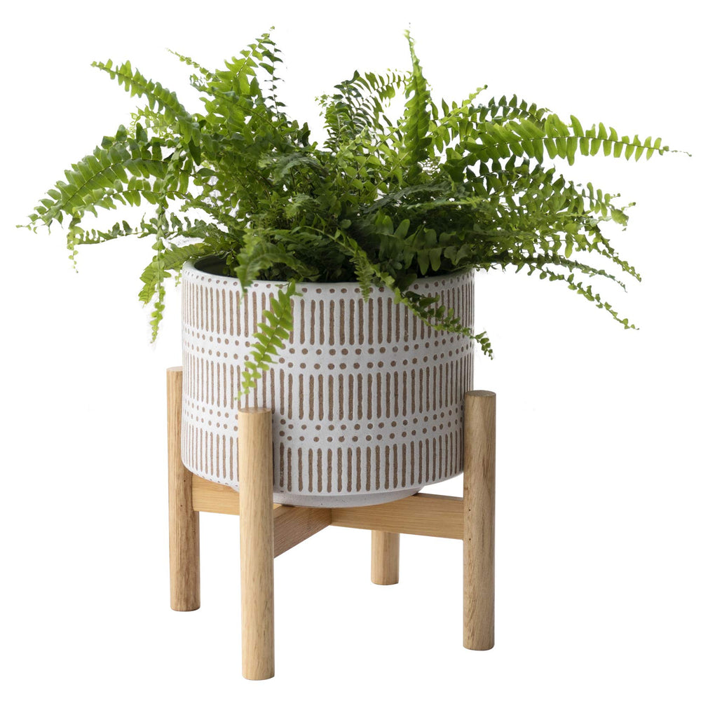 LA JOLIE MUSE front view of ceramic planter shows boho pattern and decorative appeal