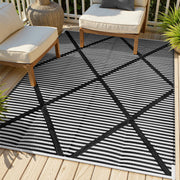 Lahome rug front view showing full 6x9 size and neutral design, easy styling benefit