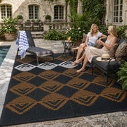 Lahome front view of 6x9 waterproof outdoor rug shows durable pattern and coverage