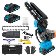 lambgear front view of mini chainsaw showing compact design and quick access