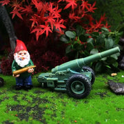 Lamnes gnome front view showing whimsical military pose and curb appeal