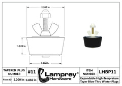 Lamprey Hardware LHBP11 closeup of Schrader valve for quick pump attachment