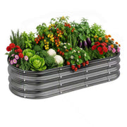 Land Guard oval front view showing sturdy galvanized planter and curb appeal