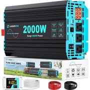 LANDERPOW front panel showing outlets and controls, easy access and reliability