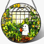 LAOWEIKI front view of ghost stained glass showing decorative impact