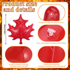 LaRandom inflated maple leaf hung on porch adding instant warm autumn curb appeal