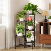 LASZOLA front view of 5-tier plant stand showing neat multi-plant display and space saving